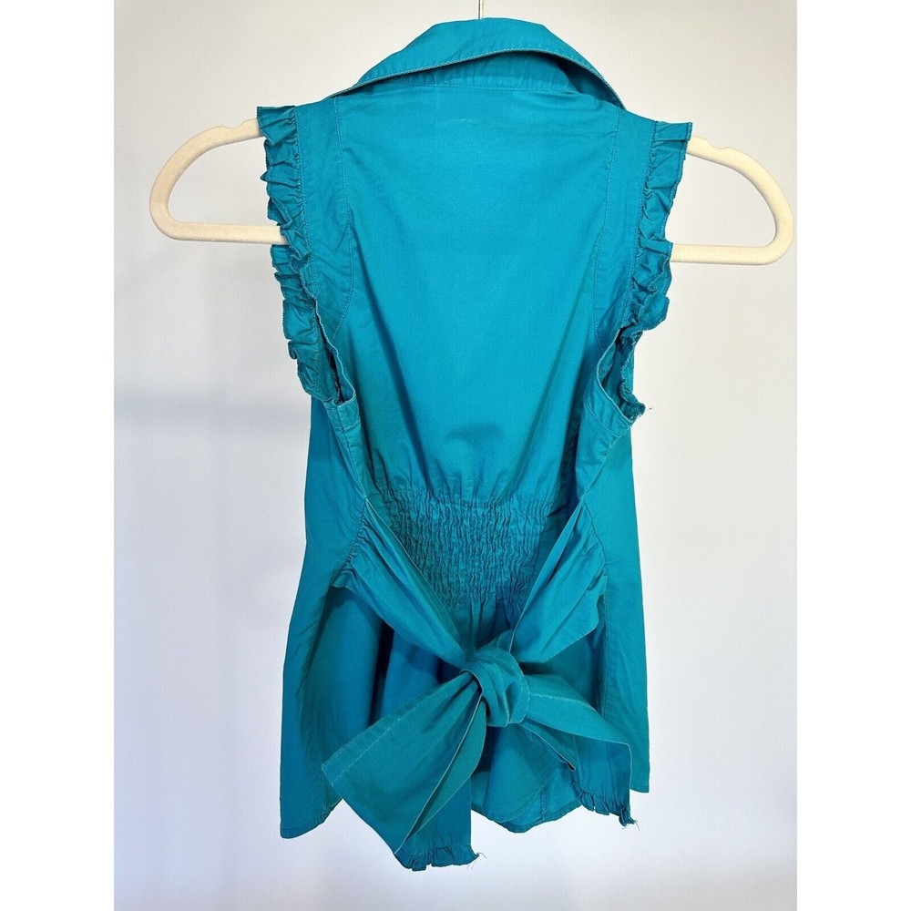 Millenium 100% Cotton Button Down Collar Ruffle D… - image 4